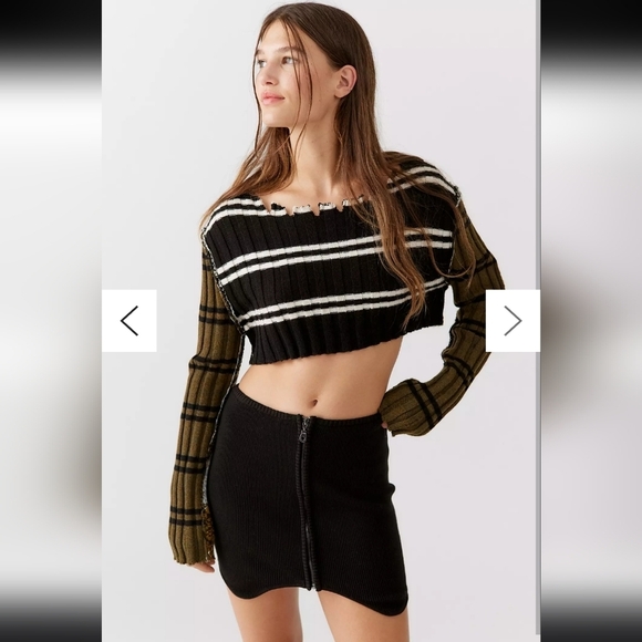 NWT Urban Outfitters Iman Zip Front Mini Skirt Black  Extra Small - Picture 6 of 8